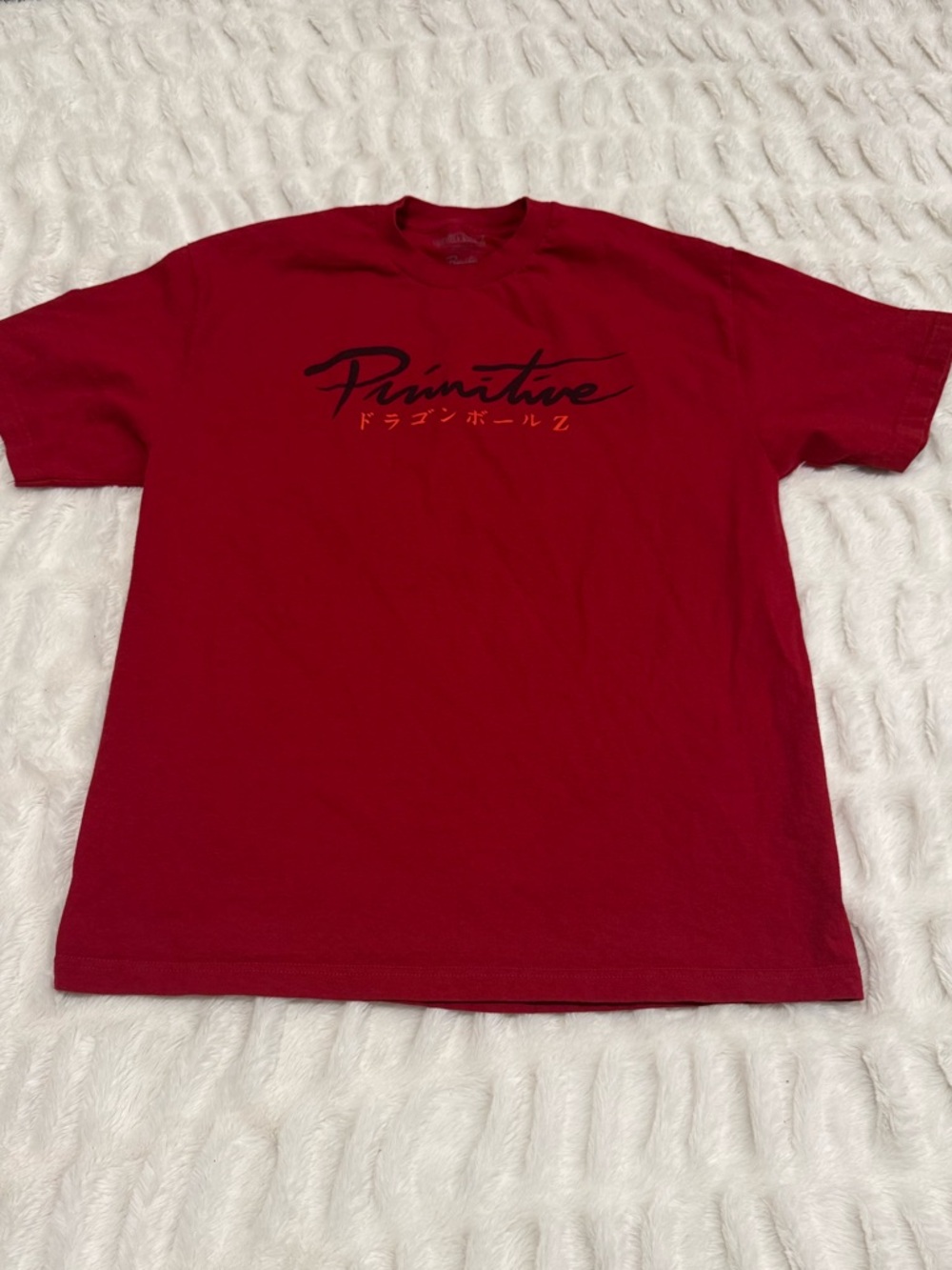 Dragon Ball Z Primitive Red Graphic 100% Cotton T-Shirt